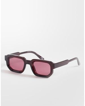 ASOS Chunky Rectangle Sunglasses - Pink