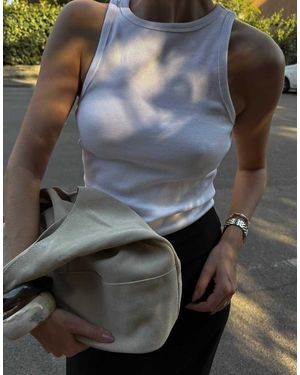 NA-KD Ribbed Tank - White