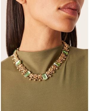 Mango – statement-halskette - Grün