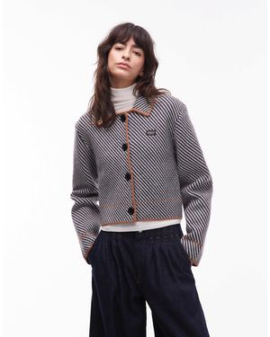laagam Beverly Striped Cardigan - Grey