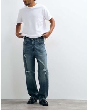 Hollister Super baggy Fit Jeans With Distress Detail - Blue