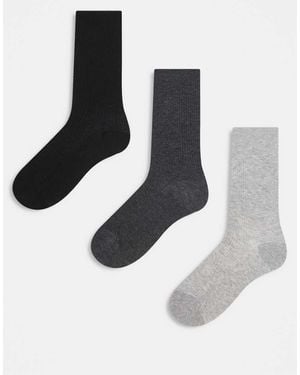 ARKET 3-pack Cotton Rib Socks - Black