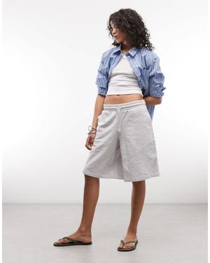 Collusion Longline Sweat Shorts - White