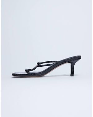 TOPSHOP Alice Hardware Square Toe Heeled Mule - White