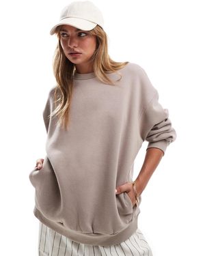 Bershka Oversized Sweatshirt - Brown