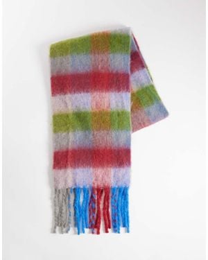ASOS Woven Scarf With Bright Check Design - Red