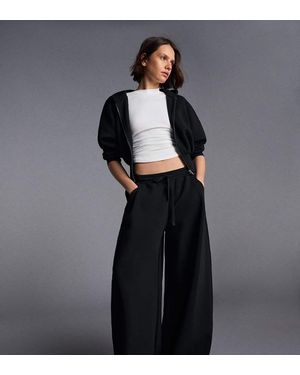 Bershka Petite Modal Barrel Trousers - Black