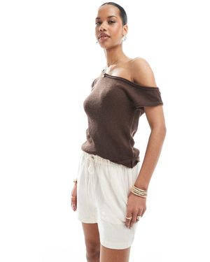 ASOS Top Chocolate Asimétrico De Punto De -Azul - Marrón