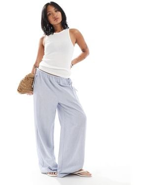 Only Petite Wide Leg Tie Detail Pants - White