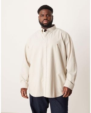 Polo Ralph Lauren Big & Tall Icon Logo Oxford Shirt Classic Fit - Natural