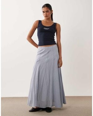 Abercrombie & Fitch Flowy Midi Skirt - Blue