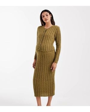 Mama.licious Mamalicious Maternity Ribbed Knitted Midi Skirt Co-ord - Green