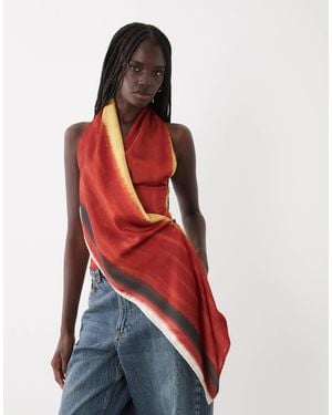 ASOS Halter Drape Front Satin Top - Red