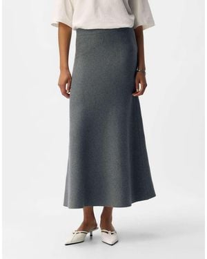Object Falda Larga Gris Medio Jaspeado De - Azul