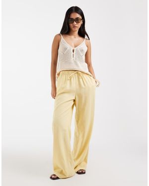 ONLY Linen Blend Pull On Trouser Co-ord - Natural