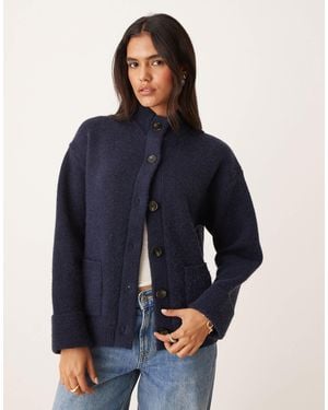Pretty Lavish Gilet en maille à col montant - Bleu