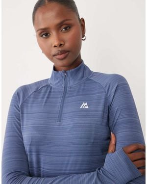 MONTIREX Top A Maniche Lunghe Breathe Con Zip Corta Color Indaco - Blu