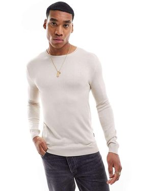 Only & Sons Jersey Beis Con Cuello Redondo De -Beis Neutro - Blanco