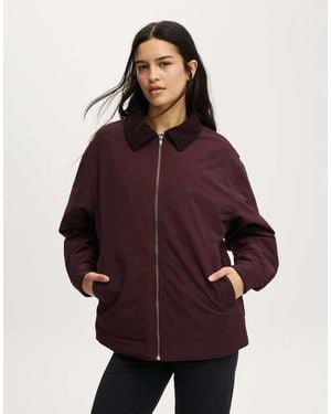 Cotton On Contrast Collar Oversized Jacket - Purple