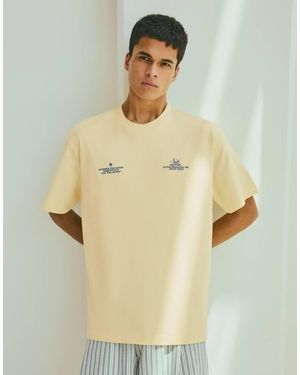 Bershka Short Sleeve Print T-shirt - Natural