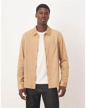 ASOS Suede Look Overshirt - Natural