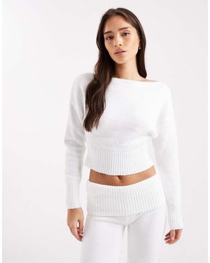 Cotton On Jersey De Estar Por Casa Corto Blanco Con Hombro Descubierto De Punto De