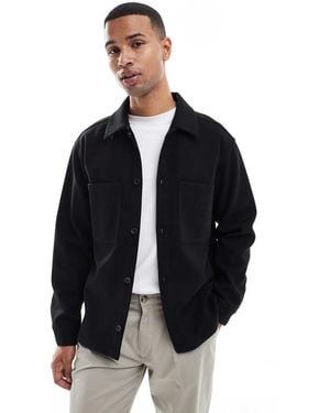 Jack & Jones Camicia Giacca Nera Spazzolata - Blu