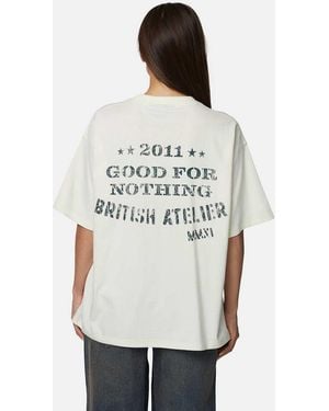 Good For Nothing Oversized Graphic Tee - White