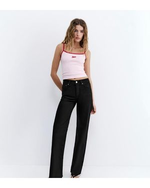 Pull&Bear Straight Wide-leg Jeans - Blue