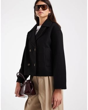 Vero Moda Kurzer zweireihiger mantel - Schwarz