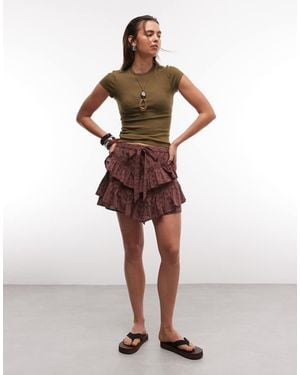 Reclaimed Vintage Mini Skort With Ruffles - White
