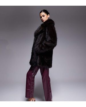 The Frolic Exclusive Oversized Collar Faux Fur Jacket - Purple