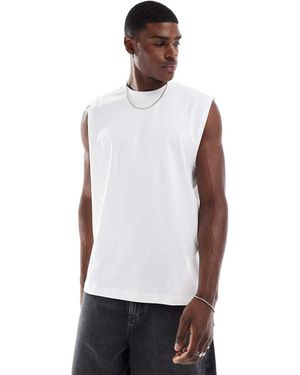 ASOS Canotta Oversize Con Giromanica Ampio Bianca - Bianco