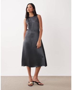 ARKET Satin Sleeveless Maxi Dress - White