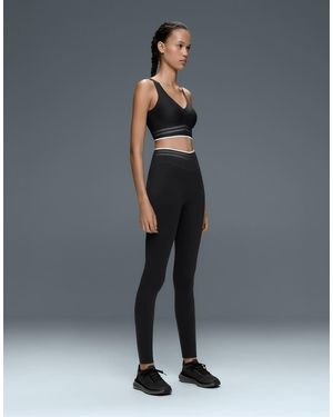 Oysho Perfect-Adapt High-Rise V-Cut Ankle-Length Leggings With Piping - Grey