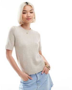 Threadbare Short Sleeve Knitted Jumper - Grey