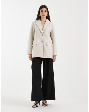 Vero Moda Losvallend Blazerjack Van Vilt - Wit