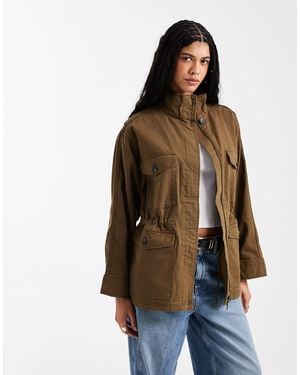 ASOS Cotton Four Pocket Parka Jacket - Brown
