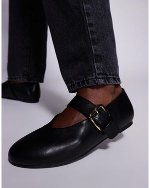 Public Desire Buckle Detail Ballet Flats - Black