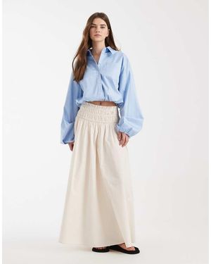ASOS Shirred Waist Detail Maxi Skirt - Blue