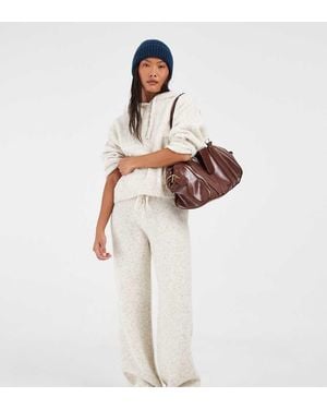 Vero Moda Gebreide Co-Ord Set Met Wijde Pijpen - Wit