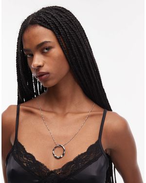 ASOS Long Necklace With Circular Pendant - Black