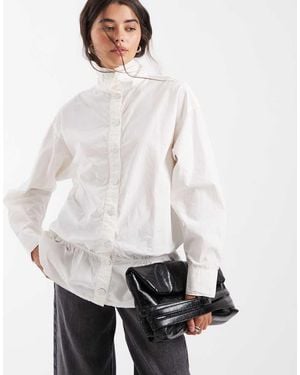 ASOS Jack Met Opstaande Boord En Peplum - Wit