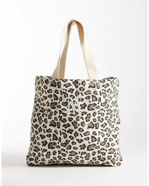 KTZ Ny Yankees Leopard Print Tote Bag - White