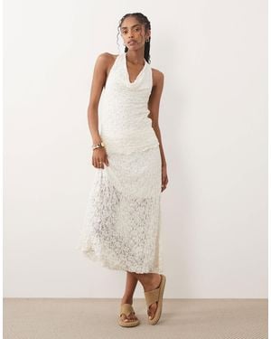 River Island Lace Maxi Skirt - Natural