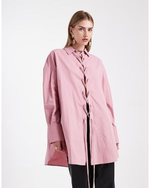 ASOS Camicia Oversize Con Lacci - Rosa