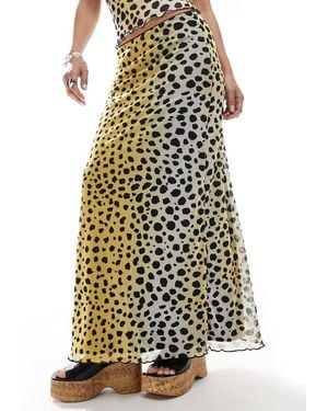 JJXX Maxi Rok Van Mesh Met Dalmatiërprint, Deel Van Co-Ord Set - Wit