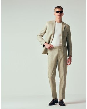Abercrombie & Fitch – collins – slim-fit-anzughose aus leinenmix - Grün