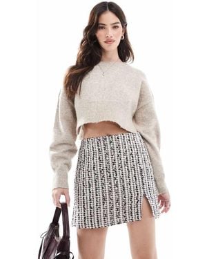 ASOS Boucle Mini Skirt With Slit - Multicolour