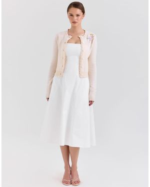 House Of Cb Anjou Embroidered Cardigan - White